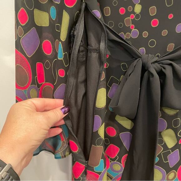 Bisou Bisou Michelle Bohbot Flowy Bell Sleeve Multicolor Top Blouse size XS - Picture 8 of 16